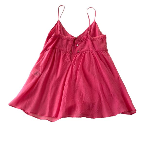 JOIE Womens Size XS Pink Tank Top Boho Beach Casual Embroidered Adjustable SILK - Picture 4 of 8